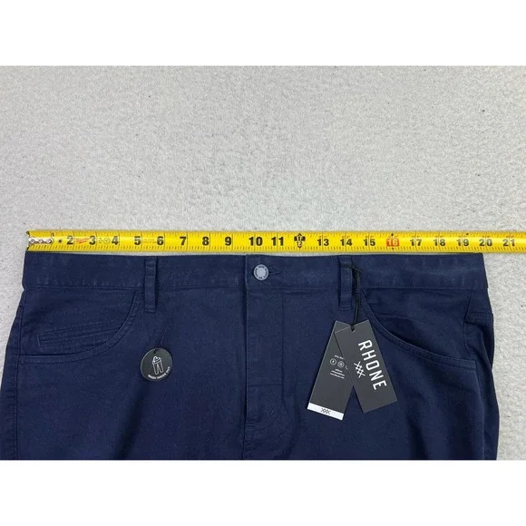 Rhone Pants Mens 38x33 Navy Everyday Twill Five Pocket Slim Straight Fit